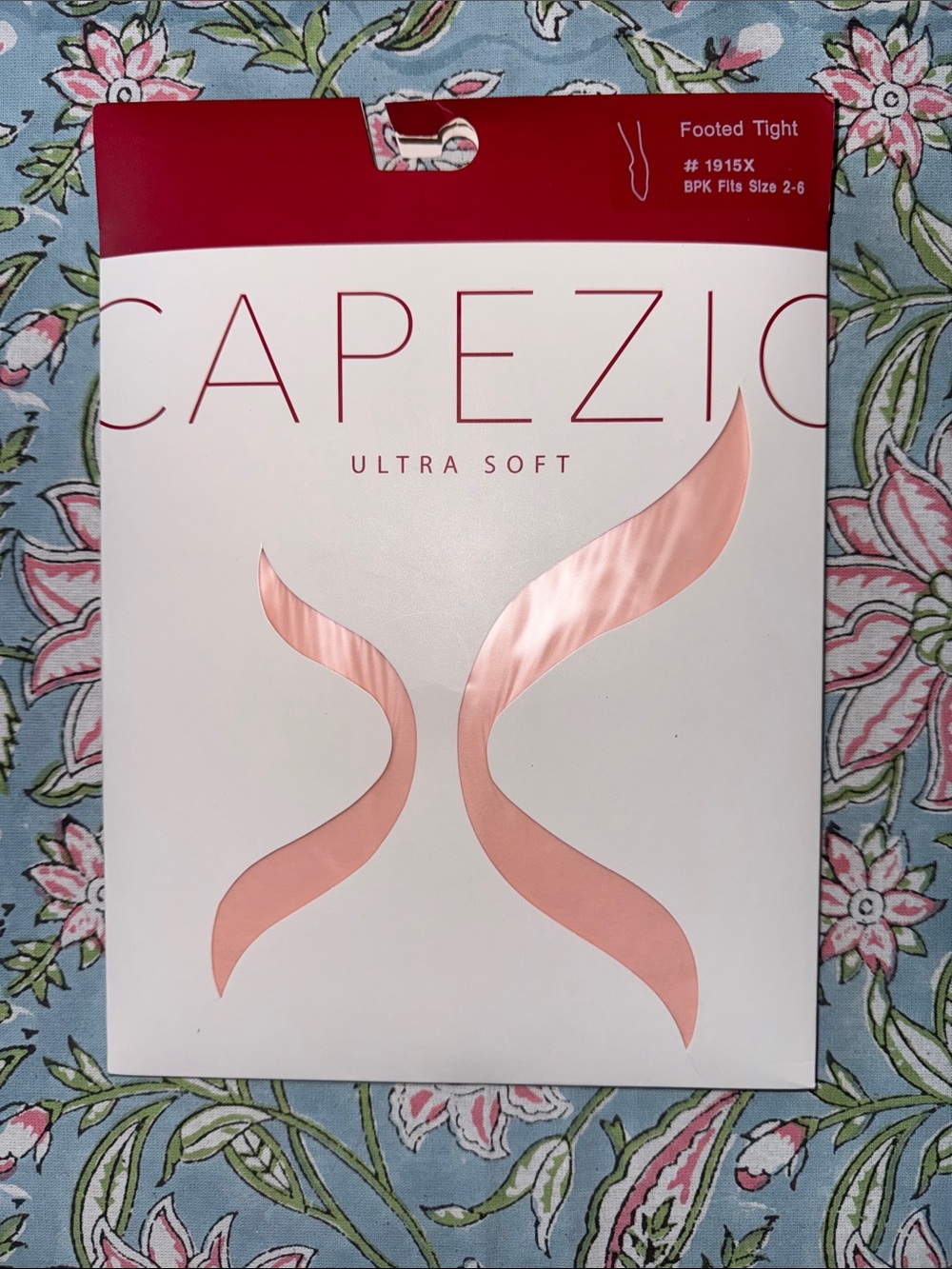Capezio Ultra Soft Footed Tights in Blush Pink Packaging